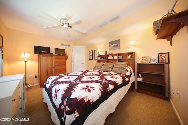 75 Gravelly Point Rd, Highlands, NJ 07732 - carpeted bedroom with baseboards, a ceiling fan, and visible vents
