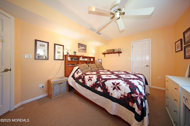 75 Gravelly Point Rd, Highlands, NJ 07732 - carpeted bedroom featuring baseboards, visible vents, and ceiling fan