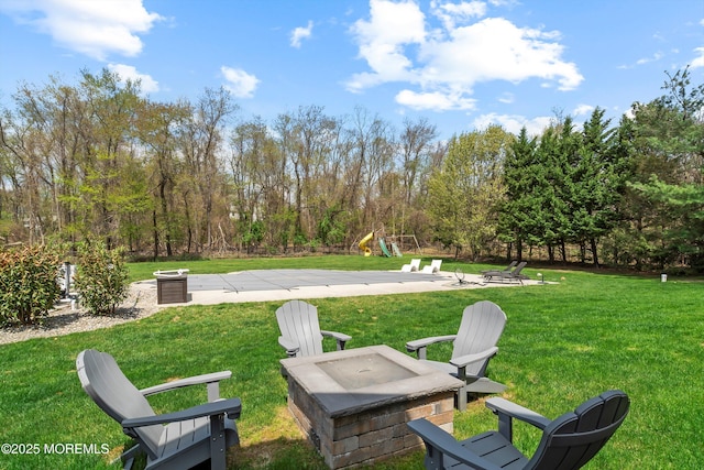 view of yard featuring a playground