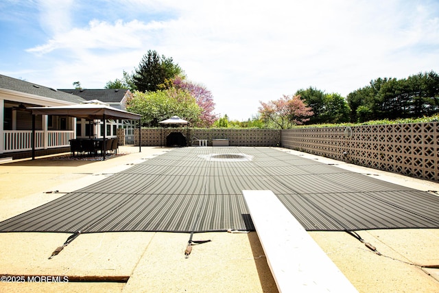 12 Millstream Rd, Cream Ridge, NJ 08514 - view of swimming pool featuring a patio, a fenced backyard, and outdoor dining area