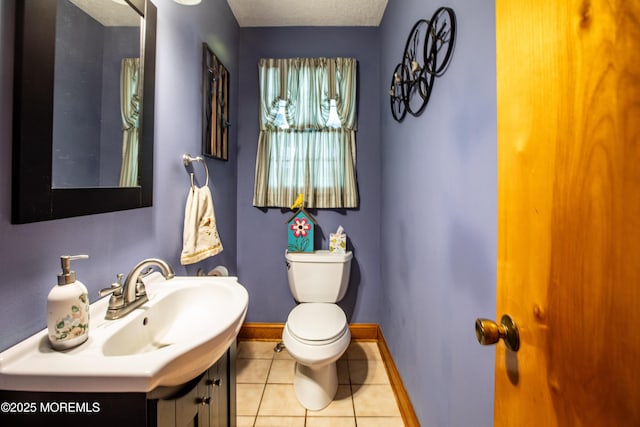 12 Millstream Rd, Cream Ridge, NJ 08514 - half bath featuring toilet, baseboards, tile patterned floors, and vanity