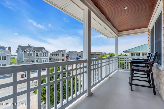 balcony with a residential view