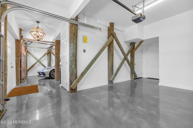 garage featuring baseboards and a garage door opener