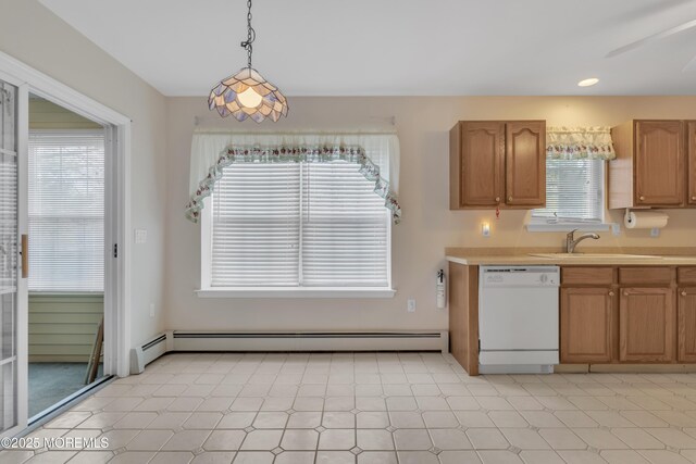 34 Meadows Ln, Manchester, NJ 08759 - kitchen with a sink, light countertops, white dishwasher, decorative light fixtures, and light floors