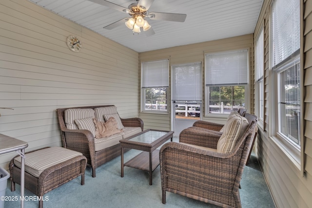 34 Meadows Ln, Manchester, NJ 08759 - sunroom / solarium featuring a ceiling fan and an outdoor hangout area