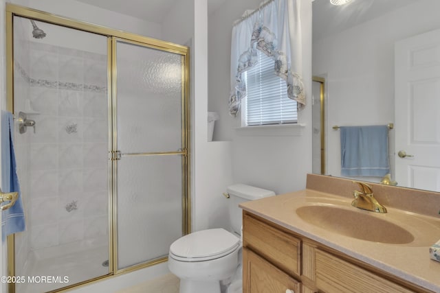 34 Meadows Ln, Manchester, NJ 08759 - bathroom featuring toilet, vanity, and a shower stall