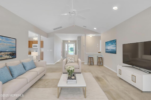 34 Meadows Ln, Manchester, NJ 08759 - living room featuring ceiling fan, baseboards, and visible vents