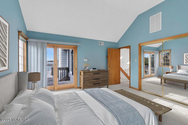 42 Circle Ct, Brick, NJ 08723 - carpeted bedroom with visible vents, access to outside, and multiple windows