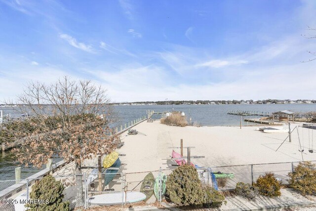 42 Circle Ct, Brick, NJ 08723 - view of water feature featuring a boat dock and fence