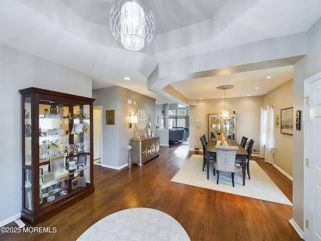 89 Pebble Beach Blvd, Jackson, NJ 08527 - dining room with a chandelier, wood finished floors, recessed lighting, and baseboards