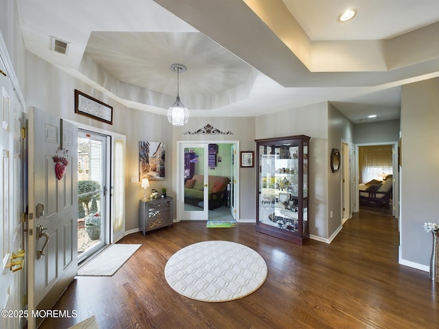 89 Pebble Beach Blvd, Jackson, NJ 08527 - foyer with a tray ceiling, baseboards, and wood finished floors