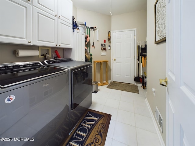 89 Pebble Beach Blvd, Jackson, NJ 08527 - laundry room featuring cabinet space, washing machine and dryer, light tile patterned floors, and baseboards