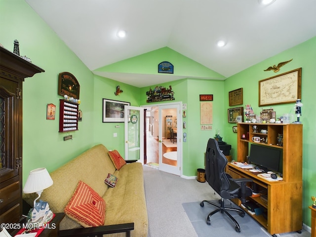 89 Pebble Beach Blvd, Jackson, NJ 08527 - office with vaulted ceiling, carpet floors, baseboards, and recessed lighting