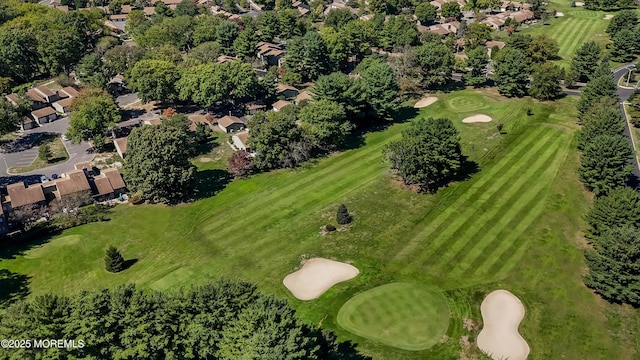 bird's eye view with golf course view