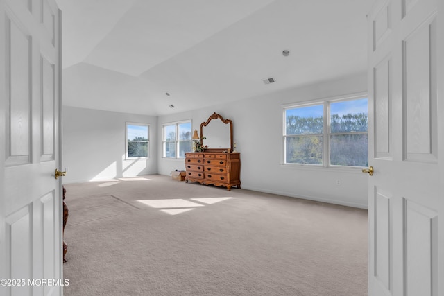 3 Scenic Way, Monroe, NJ 08831 - unfurnished bedroom with visible vents, vaulted ceiling, baseboards, and carpet floors