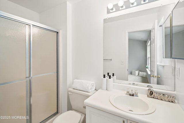 2304 Wendover Dr, Pompton Plains, NJ 07444 - full bath with a shower stall, toilet, and vanity