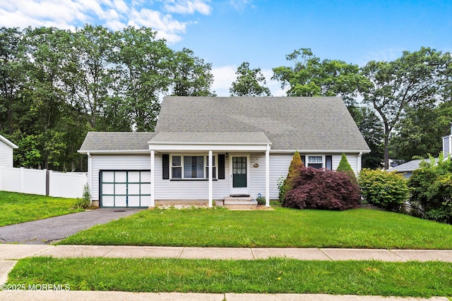 5 Pennsylvania Ave, Jackson, NJ 08527 - cape cod house with a garage, asphalt driveway, a shingled roof, and entry steps