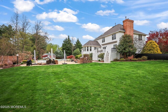 191 Robertsville Rd, Freehold, NJ 07728 - view of yard with fence, outdoor lounge area, stairs, a deck, and a patio