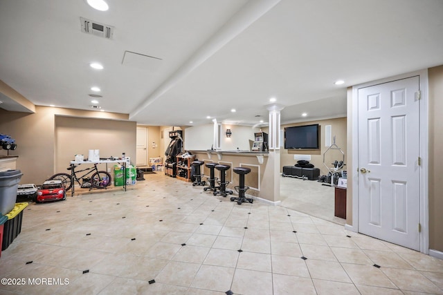 191 Robertsville Rd, Freehold, NJ 07728 - interior space featuring recessed lighting, visible vents, baseboards, and decorative columns