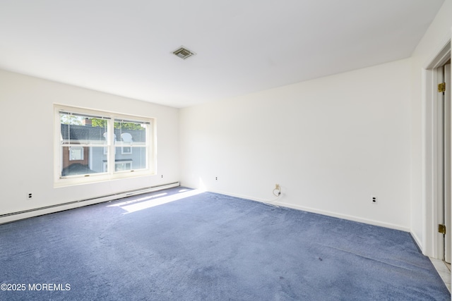 65 E River Rd Unit 14, Rumson, NJ 07760 - carpeted empty room featuring baseboards, visible vents, and baseboard heating