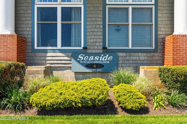 view of community sign