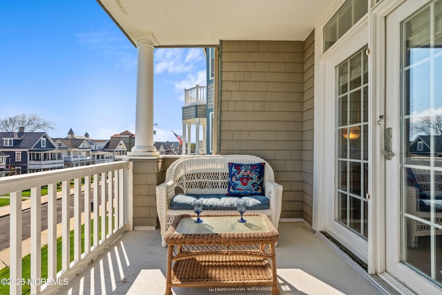 balcony with a residential view