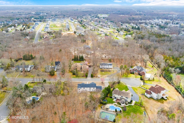 aerial view with a residential view