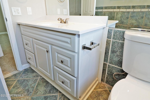 330 Dallas Dr, Toms River, NJ 08753 - half bath with tile walls, toilet, and vanity