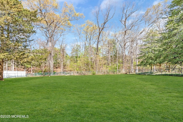 view of yard featuring fence