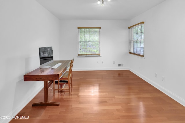 105 Tallwood Ln, Lincroft, NJ 07738 - unfurnished office featuring baseboards, wood finished floors, and visible vents
