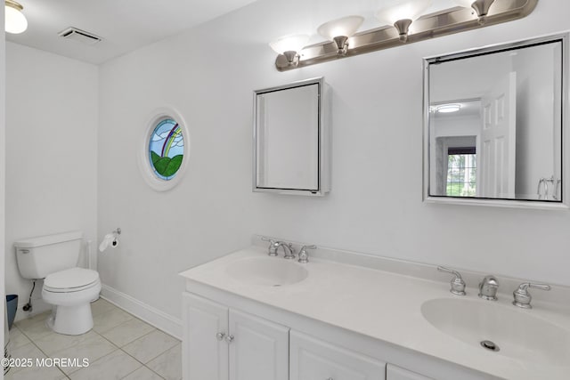 105 Tallwood Ln, Lincroft, NJ 07738 - full bathroom with a sink, tile patterned floors, toilet, and visible vents