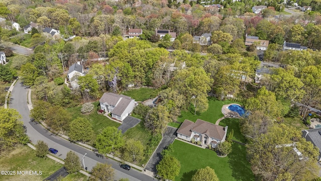 drone / aerial view with a residential view