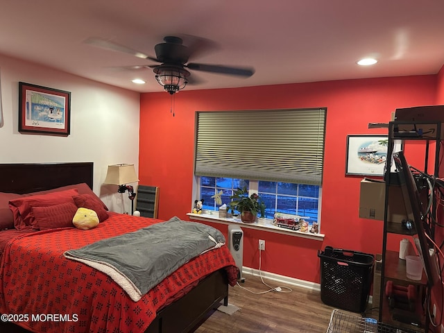 4 Christopher Dr, Howell, NJ 07731 - bedroom with ceiling fan, baseboards, wood finished floors, and recessed lighting