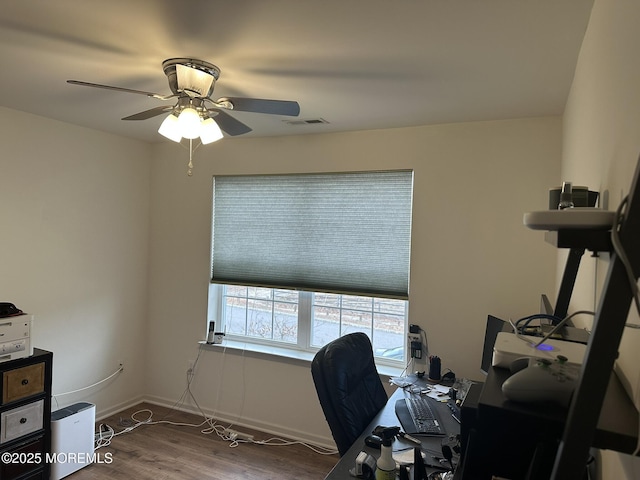4 Christopher Dr, Howell, NJ 07731 - office space with a ceiling fan, wood finished floors, and visible vents