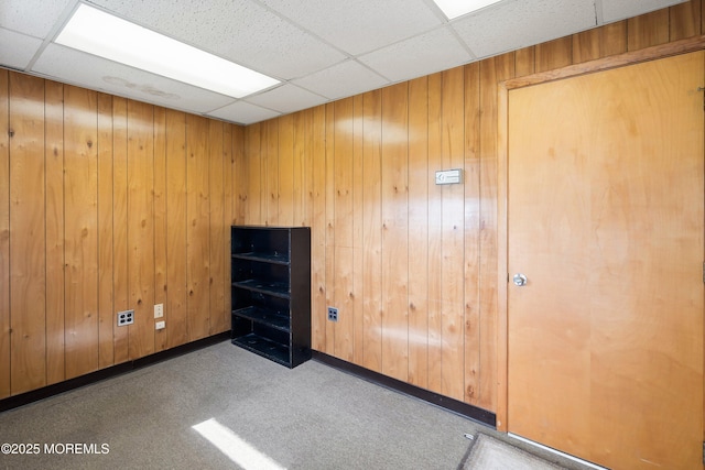 37 Central Blvd, Brick, NJ 08724 - carpeted spare room featuring a drop ceiling, baseboards, and wood walls