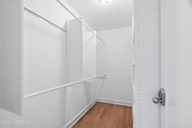 spacious closet with wood finished floors