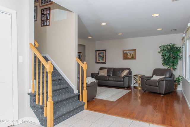 1150 Buckwald Ct, Lakewood, NJ 08701 - living area featuring recessed lighting, stairway, and baseboards