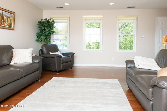 1150 Buckwald Ct, Lakewood, NJ 08701 - living room with visible vents, wood finished floors, and recessed lighting