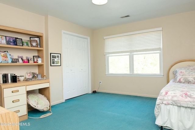 1150 Buckwald Ct, Lakewood, NJ 08701 - bedroom with baseboards, visible vents, carpet floors, and a closet