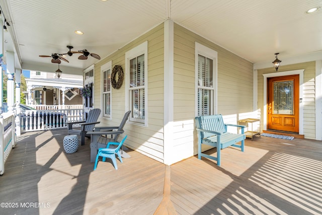 44 Irving Pl, Red Bank, NJ 07701 - wooden deck with a porch and ceiling fan