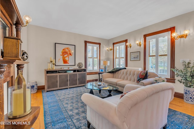 44 Irving Pl, Red Bank, NJ 07701 - living area with baseboards and wood finished floors