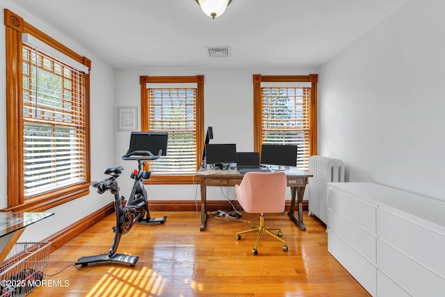 44 Irving Pl, Red Bank, NJ 07701 - office space with radiator heating unit, wood finished floors, visible vents, and a healthy amount of sunlight