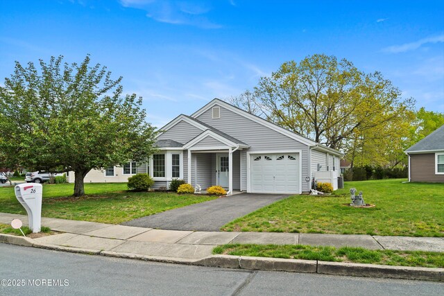 26 Dogwood Dr, Barnegat, NJ 08005 - ranch-style home featuring a garage, a front lawn, and asphalt driveway