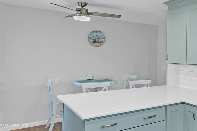 316 Rte 37, Seaside Heights, NJ 08751 - dining room with baseboards, wood finished floors, and a ceiling fan
