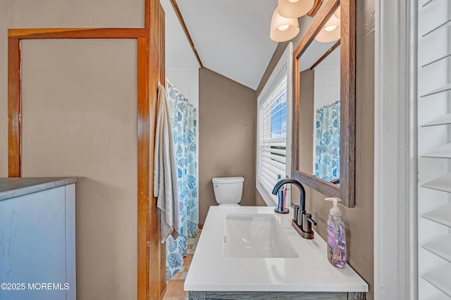 316 Rte 37, Seaside Heights, NJ 08751 - full bath with toilet, vanity, and vaulted ceiling