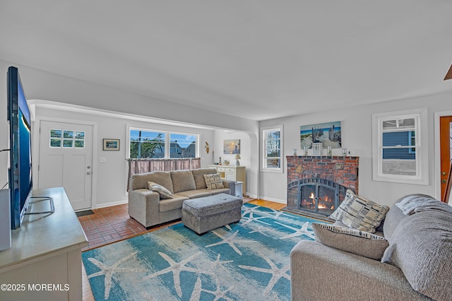 316 Rte 37, Seaside Heights, NJ 08751 - living room with baseboards and a fireplace