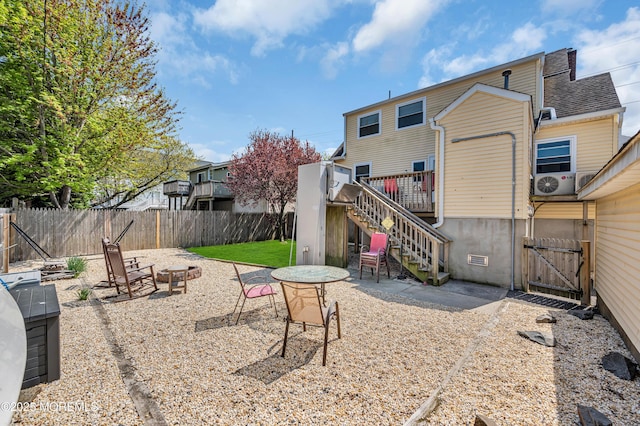 316 Rte 37, Seaside Heights, NJ 08751 - rear view of house with stairway, a shingled roof, an outdoor fire pit, a deck, and fence