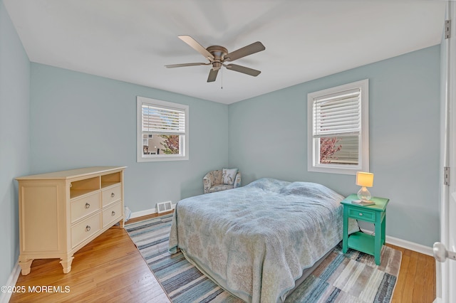 316 Rte 37, Seaside Heights, NJ 08751 - bedroom featuring visible vents, a ceiling fan, light wood finished floors, and baseboards