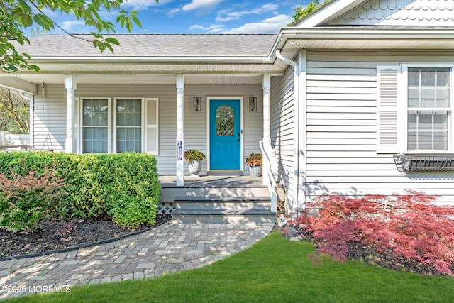 109 Capstan Ave, Beachwood, NJ 08722 - view of exterior entry with covered porch and roof with shingles