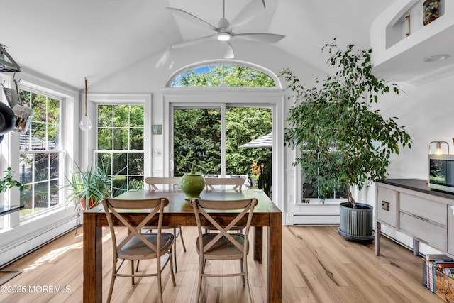 109 Capstan Ave, Beachwood, NJ 08722 - sunroom with a baseboard heating unit and vaulted ceiling
